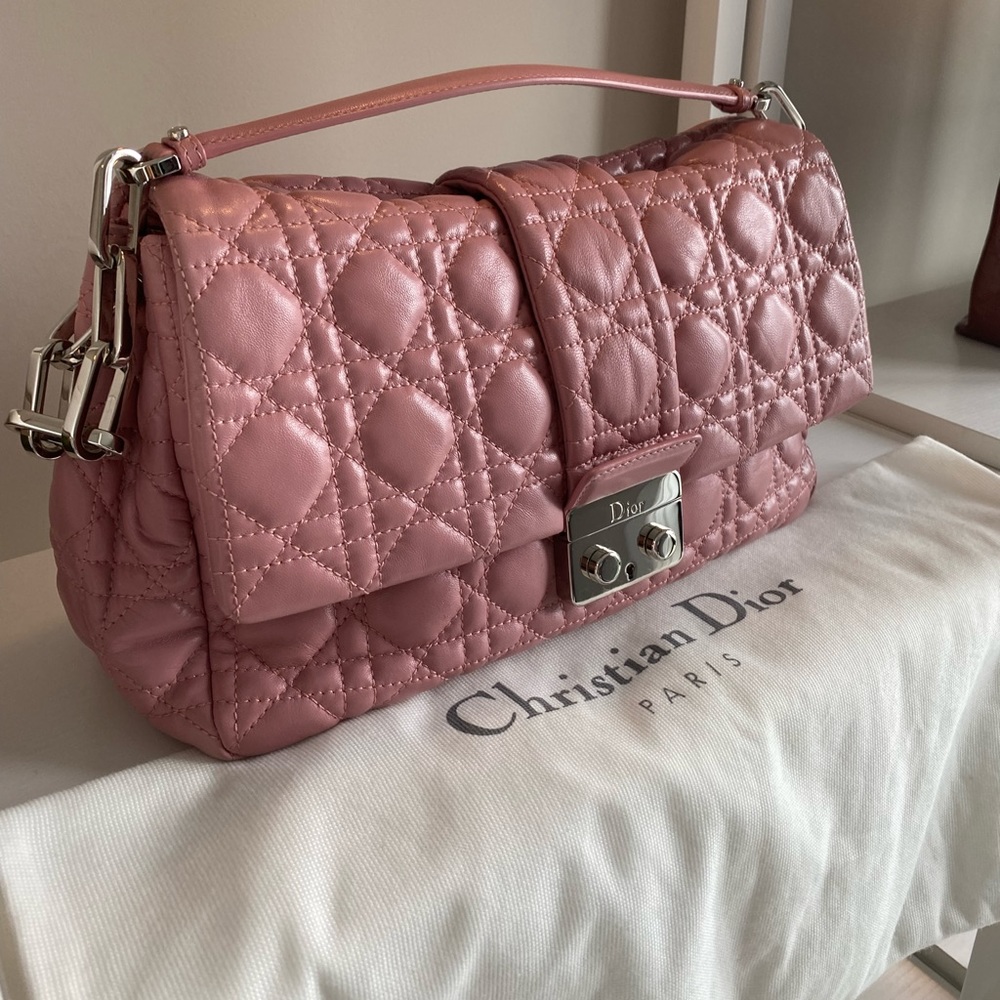 Christian Dior Pink Lambskin Leather Cannage Flap Bag - Picture 10 of 16